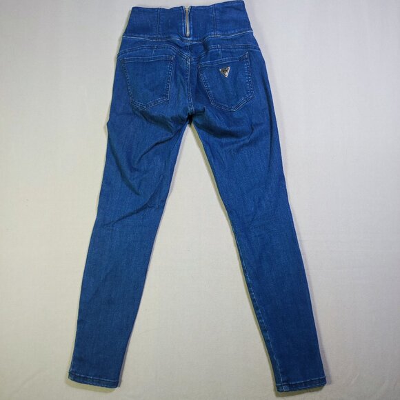 Guess silhouette jeans women's size 28 denim blue high-rise stretch skinny - Picture 3 of 15